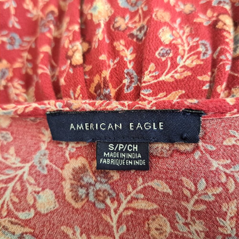 American Eagle Women Print Dress Multicolor Long Sleeve Size S/P Great Condition - Picture 8 of 9